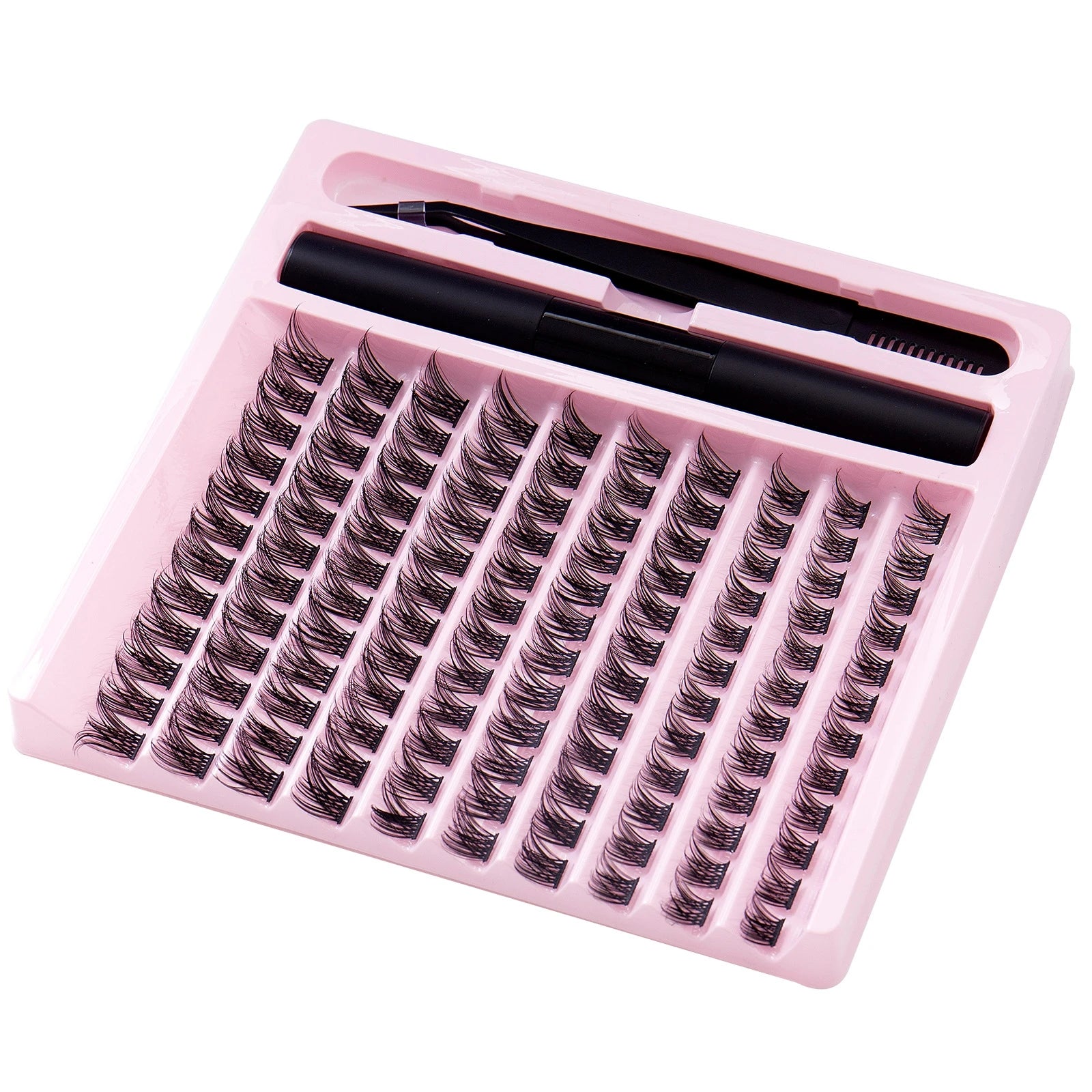 120 Clusters C Curling False Eyelashes 2-in-1 Set Natural Dense Cluster Lashes Extensions Reusable Beauty Makeup Tools