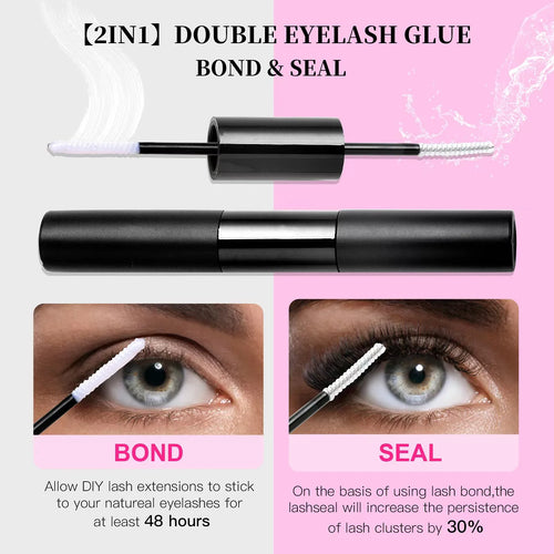 120 Clusters C Curling False Eyelashes 2-in-1 Set Natural Dense Cluster Lashes Extensions Reusable Beauty Makeup Tools