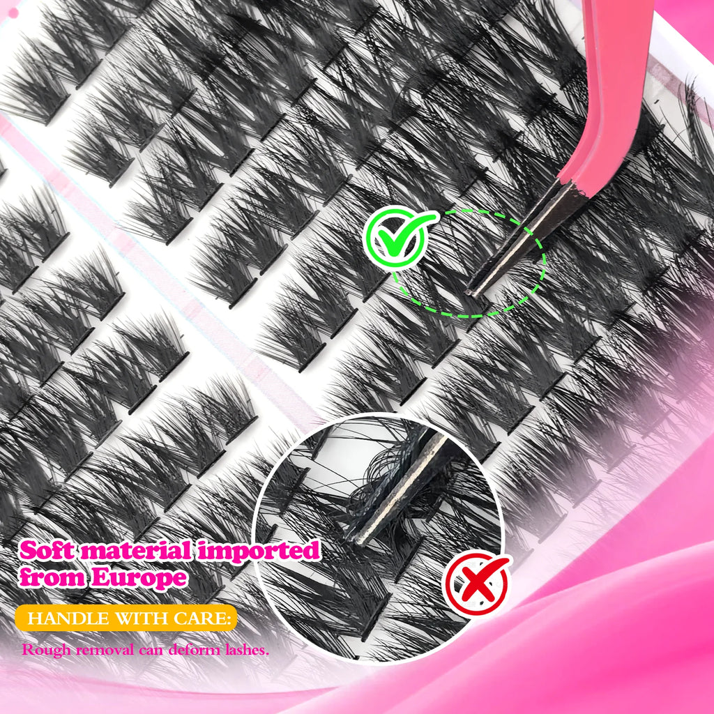 False Eyelashes Natural Wispy Individual Cluster Lashes Easy to Apply Soft & Lightweight Reusable for Daily Makeup