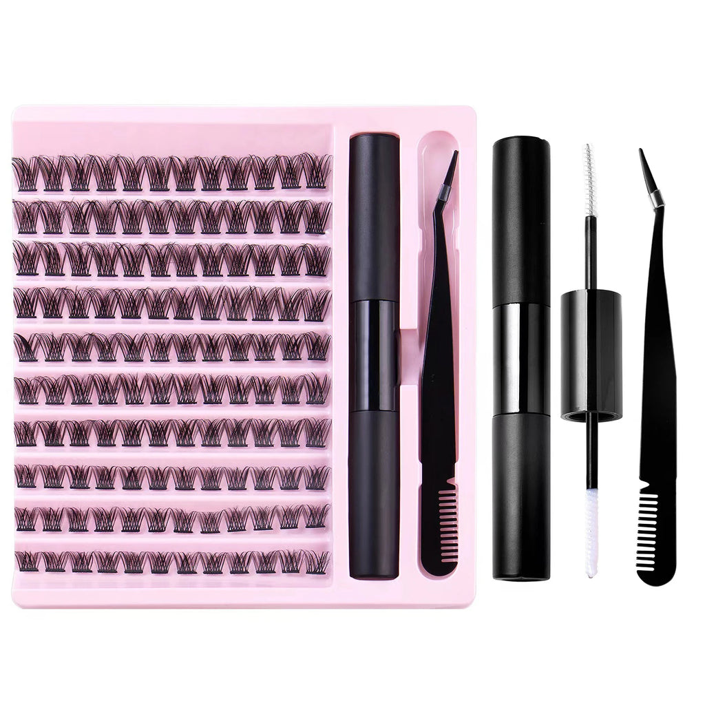 120 Clusters C Curling False Eyelashes 2-in-1 Set Natural Dense Cluster Lashes Extensions Reusable Beauty Makeup Tools