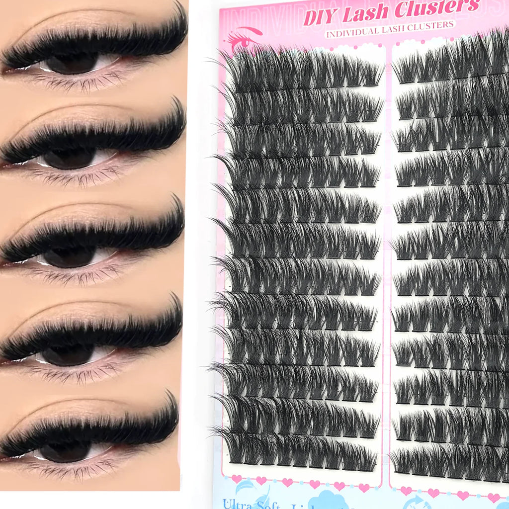 False Eyelashes Natural Wispy Individual Cluster Lashes Easy to Apply Soft & Lightweight Reusable for Daily Makeup